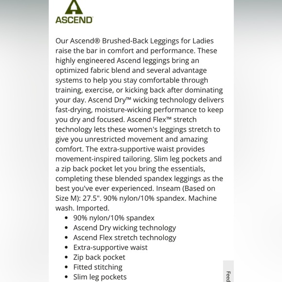 NWOT Ascend Leggings - Picture 5 of 5